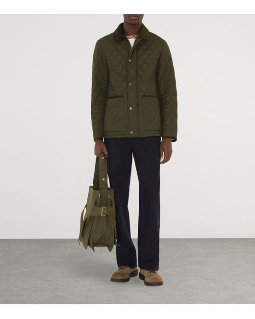 Burberry Green Quilted Barn Jacket for men