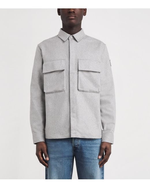 Belstaff Gray Wool-Blend Pointer Shirt for men