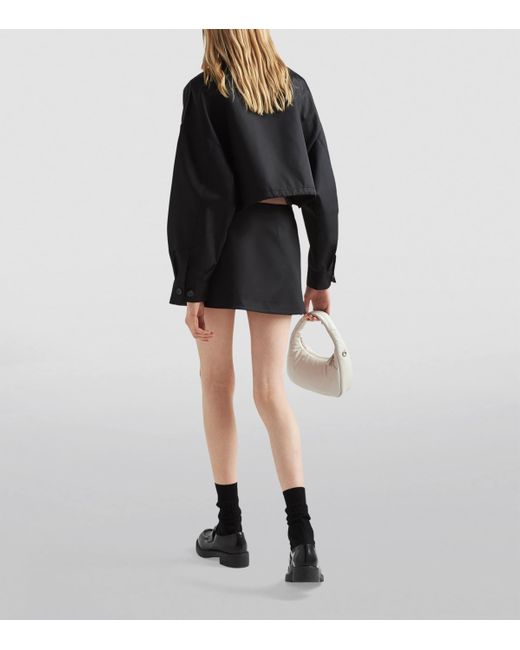 Prada Blue Crop Collared Re-Nylon Jacket