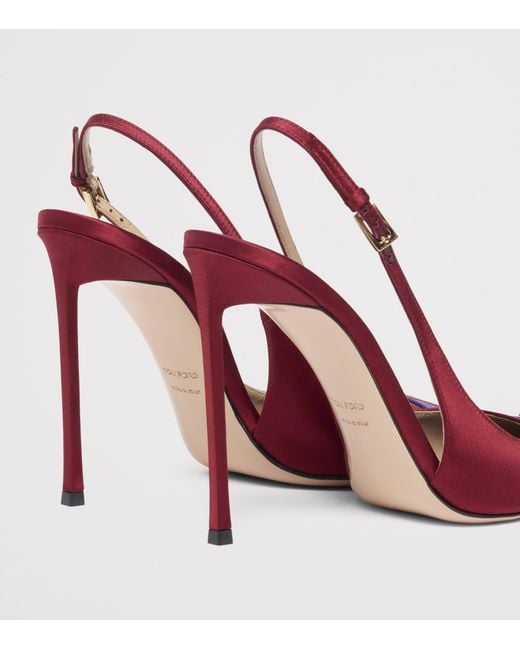 Tom Ford Pink Satin T Slingback Pumps