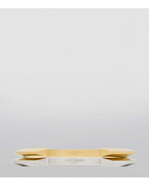 Saint Laurent Metallic Set Of 2 Peaked Cuff Bracelets for men