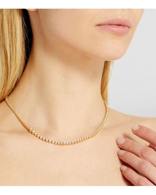 Sophie Bille Brahe Metallic And Diamond Tennis Necklace
