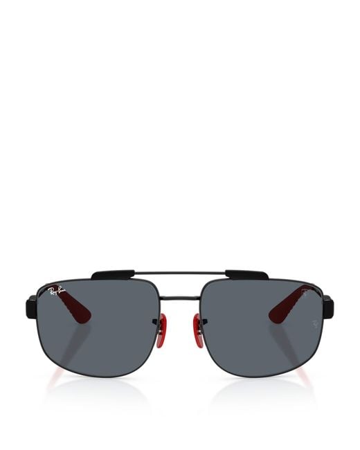 Ray-Ban Black Scuderia Ferrari Collection Square Sunglasses