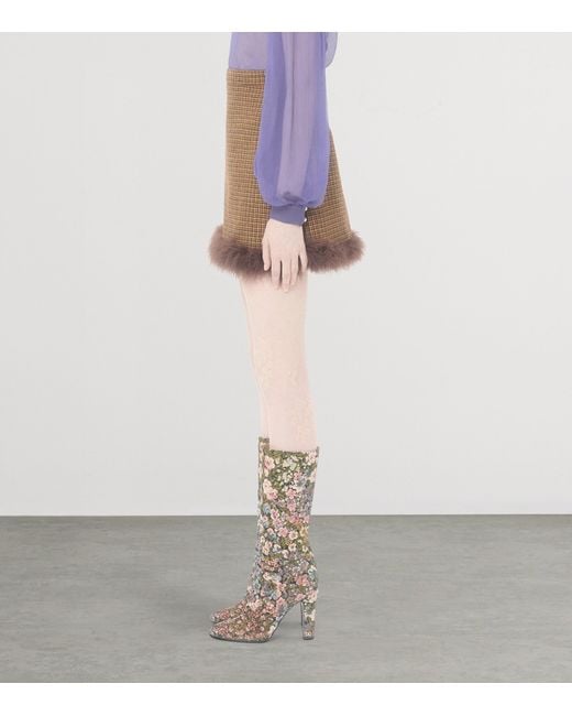 Valentino Natural Wool Check Mini Skirt