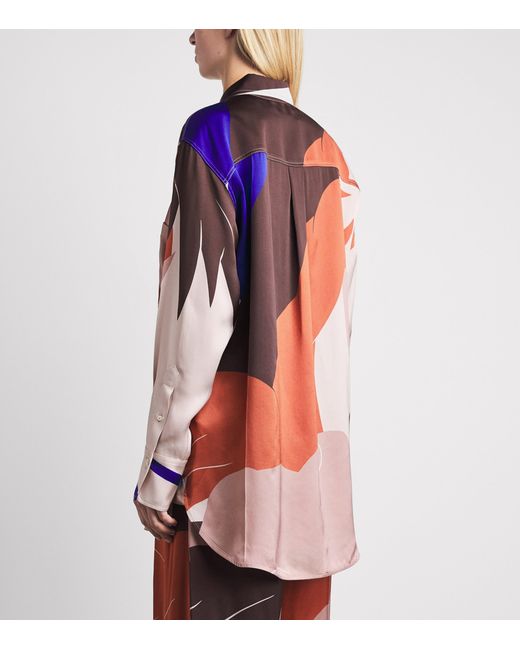 Victoria Beckham Pink Abstract Earth Print Remi Shirt