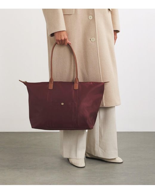 Harrods Purple Medium Nylon Tote Bag