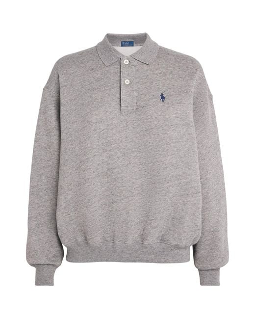 Polo Ralph Lauren Gray Fleece Polo Sweatshirt