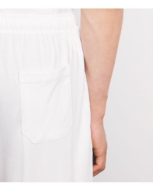 Derek Rose White Micromodal Basel Sweatshorts for men