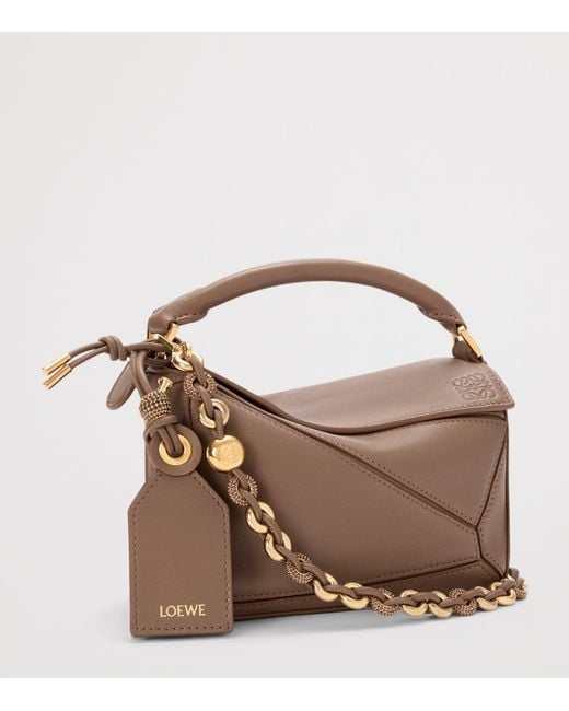 Loewe Brown Mini Leather Puzzle Top-Handle Bag