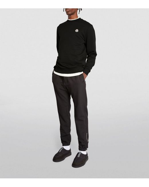 Moncler Black Cotton Logo Sweatshirt for men