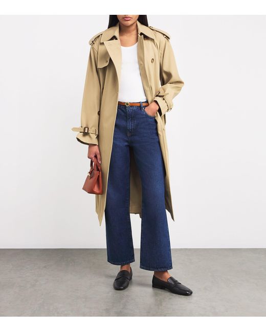 Maje Brown Leather Logo Thin Belt