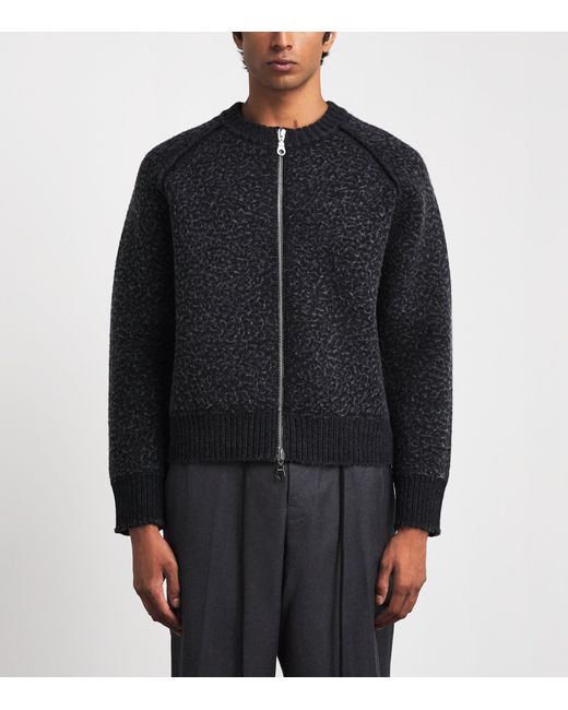 Craig Green Black Wool-Blend Zip-Up Sweater for men