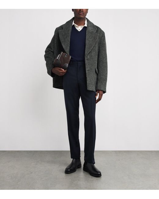 Ralph Lauren Blue Cashmere V-Neck Sweater for men