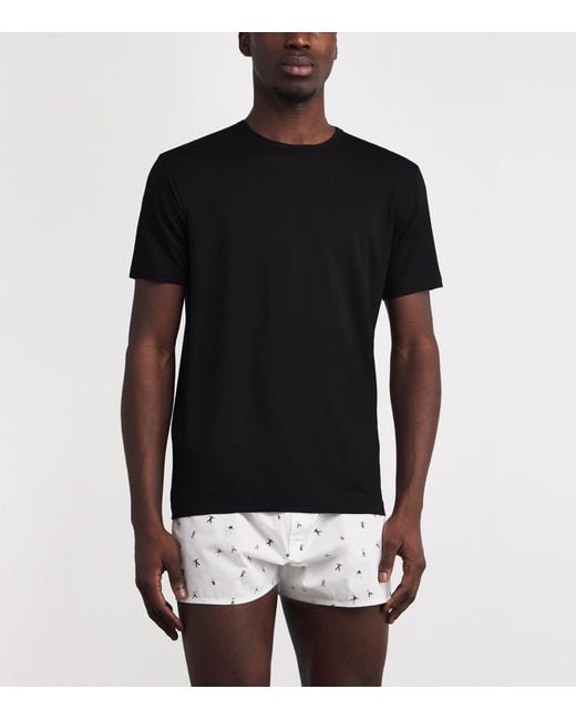 Sunspel Black Tencel Stretch T-Shirt for men