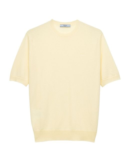 Prada Natural Cashmere T-Shirt Sweater