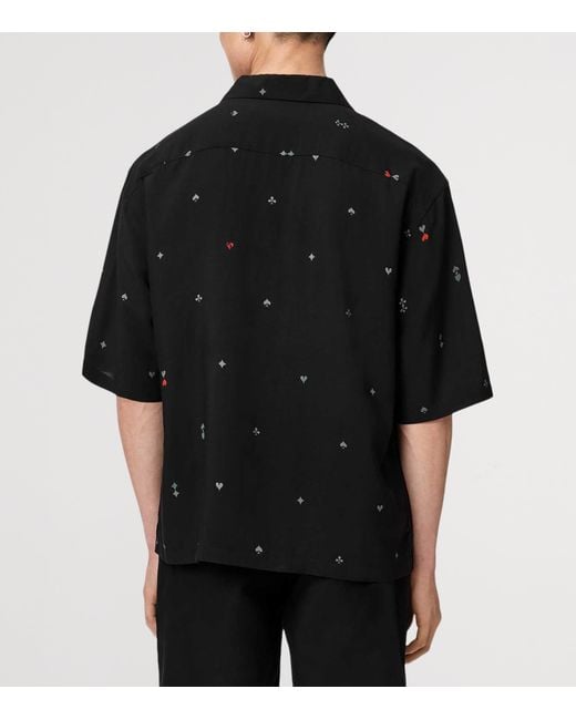 AllSaints Black Short-Sleeve Cardsuit Shirt for men
