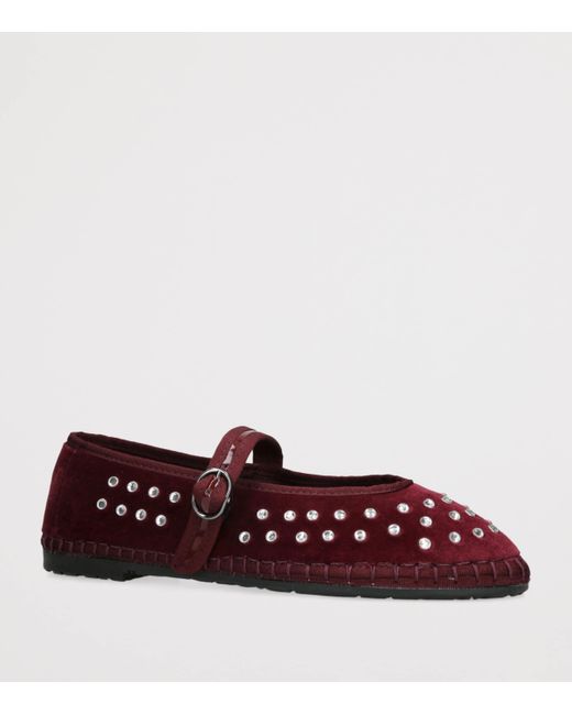 Flabelus Red Velvet Mae Ballet Flats