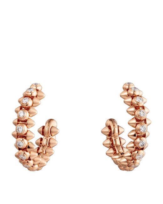 Cartier Metallic And Diamond Clash De Hoop Earrings
