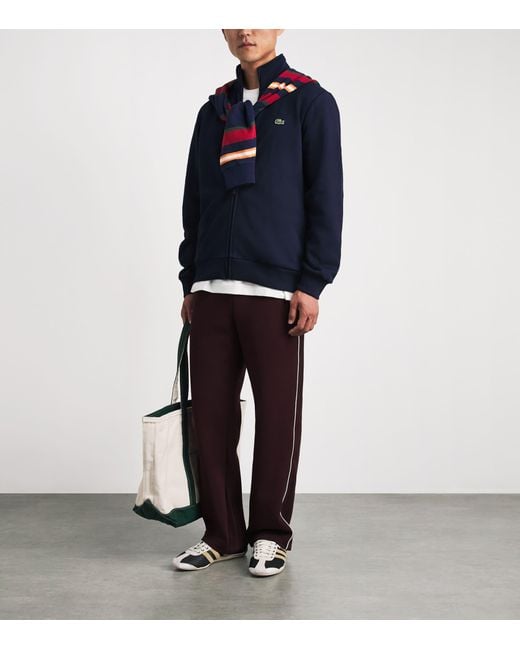 Lacoste Blue Fleece Zip-Up Sweatshirt for men