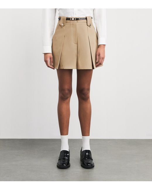 Maje Natural Cotton Pleated Shorts