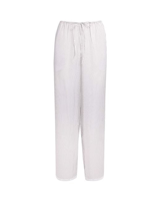Skims White Woven Shine Stripe Pyjama Bottoms