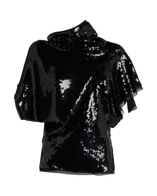 Rick Owens Black Sequin-embellished Top