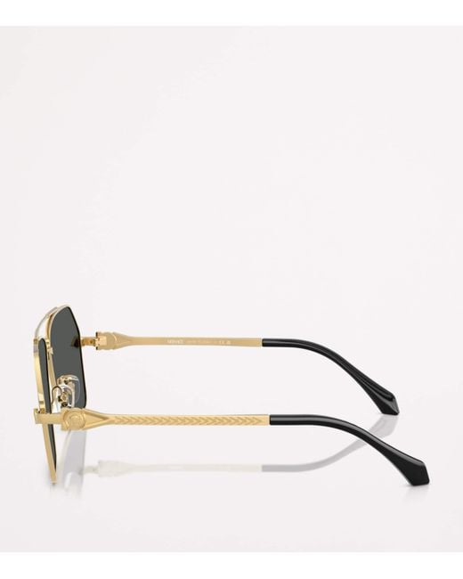 Versace Gray Pilot Sunglasses for men
