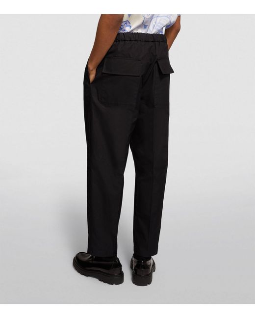Jil Sander Black Elasticated-waist Trousers for men