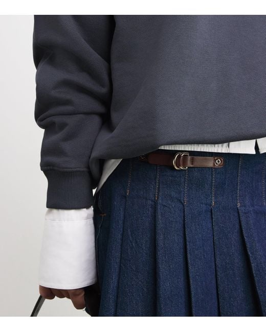ADANOLA Blue Oversized Varsity Sweatshirt