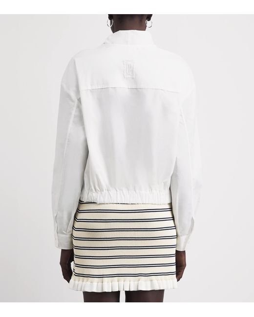 Claudie Pierlot White Cotton Pussy-Bow Blouse