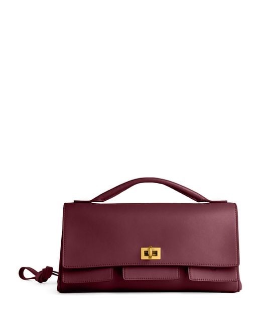 Balenciaga Purple Small Calfskin Bel Air Clutch Bag