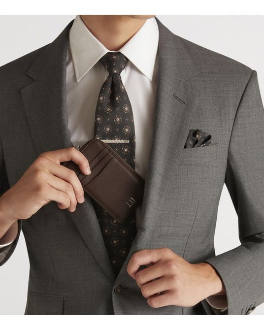 Dunhill Brown Goatskin Duke Fine Card Holder for men