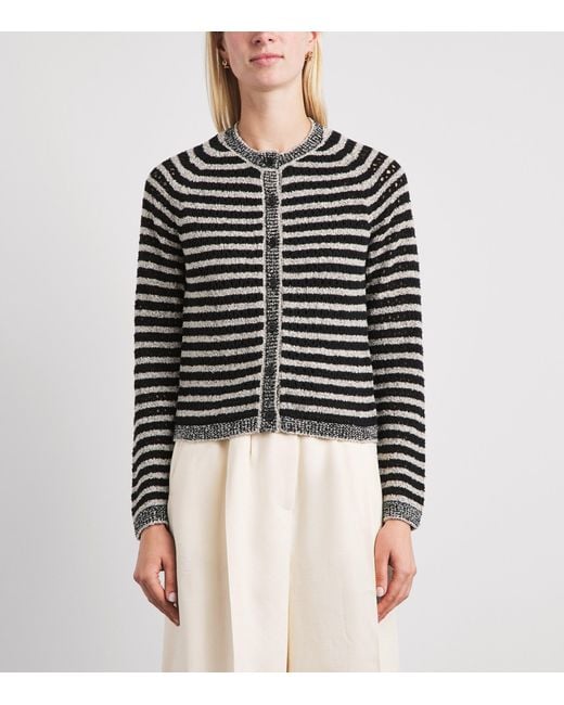 ME+EM Black Textured Stripe Cardigan