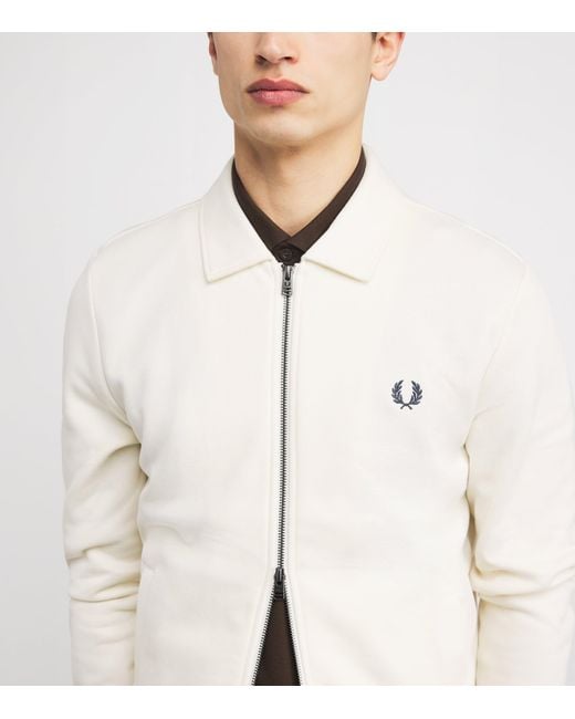 Fred Perry White Logo Track Jacket for men