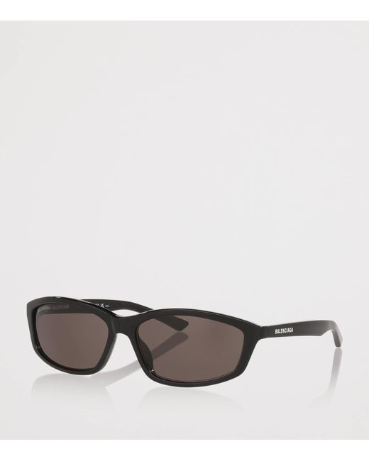 Balenciaga Gray Acetate Bb0401S Rectangular Sunglasses