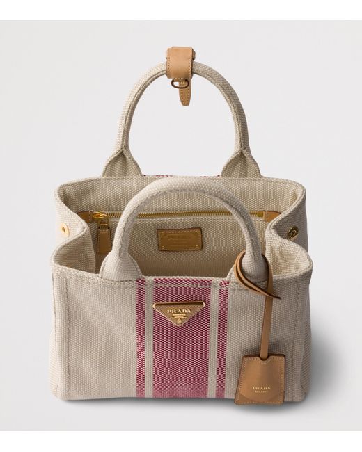 Prada Pink Small Canvas Jardinière Top-Handle Bag