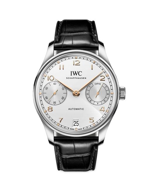 Iwc Gray Stainless Steel Portugieser Automatic Watch 42mm for men