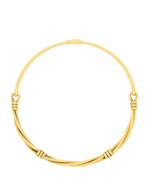 Saint Laurent Metallic Twisted Thread Choker Necklace
