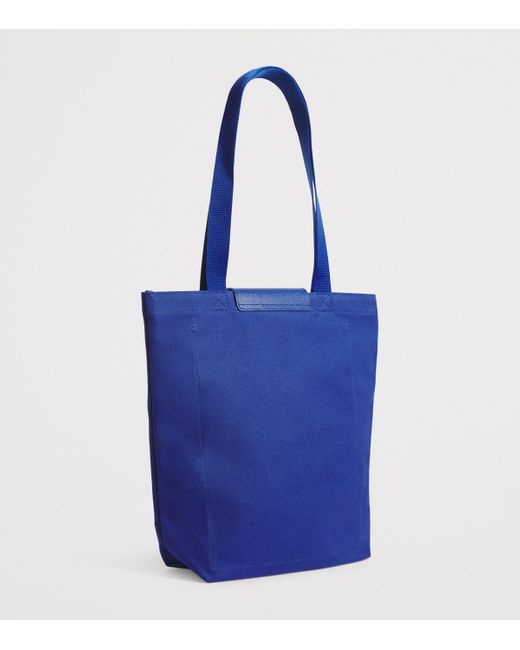 Longchamp Blue Canvas Le Pliage M Tote Bag