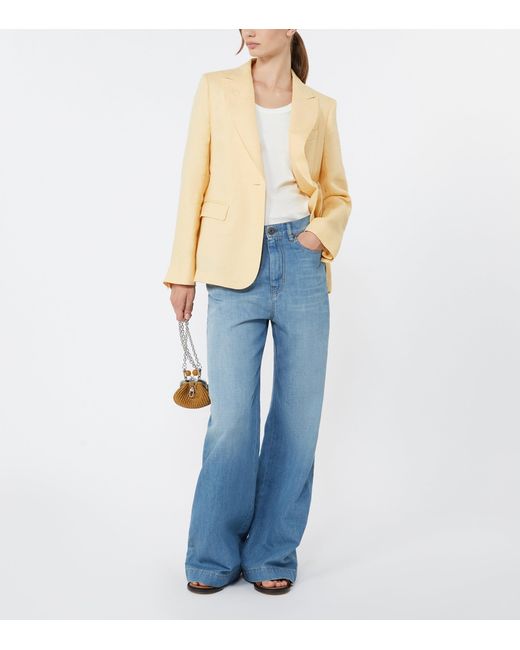 Weekend by Maxmara Natural Linen Single-Breasted Blazer