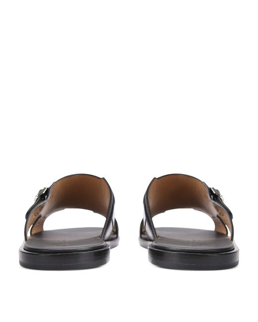 Santoni Brown Crocodile Monk Sandals for men