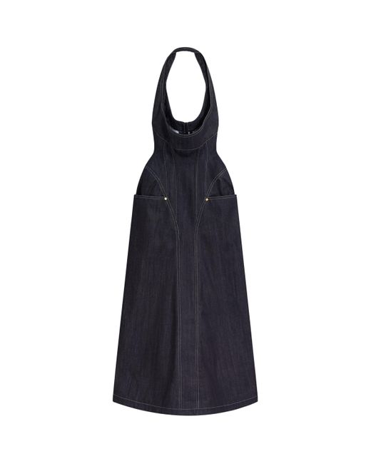 schiaparelli denim dress SCHIAPARELLI Halter Corset Denim dress by Schiaparelli