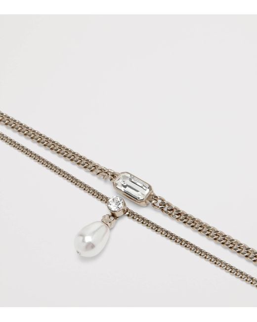 McQueen Metallic Crystal-Embellished Skull Necklace