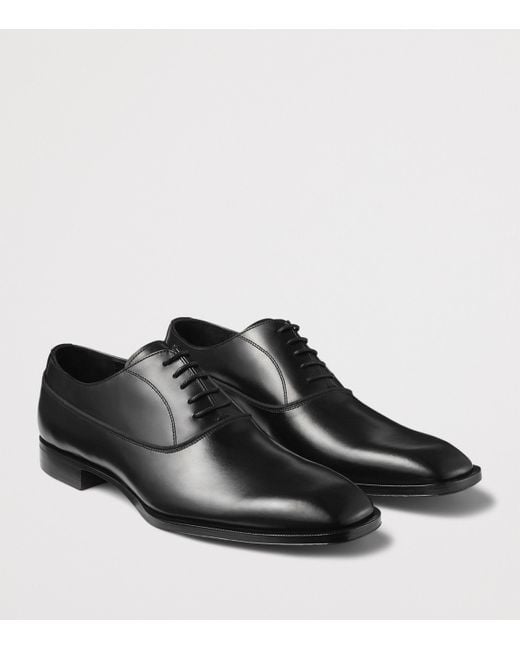 Jimmy Choo Black Foxley Leather Oxford Shoes for men