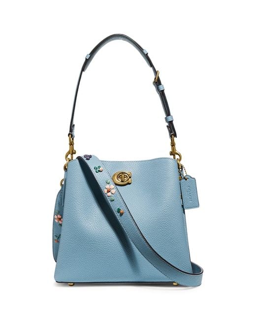 COACH Blue Leather Willow Bucket Bag