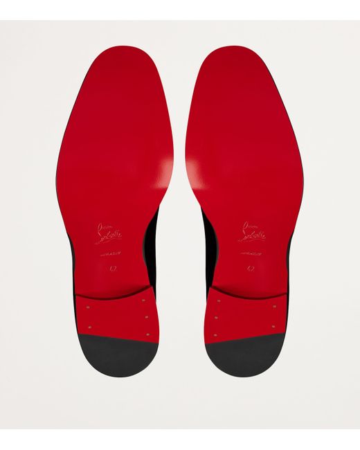 Christian Louboutin Black Chambeliss Night Strass Velvet Derby Shoes for men