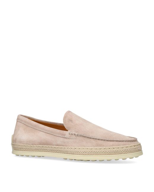 Tod's Natural Suede Gommino Loafers