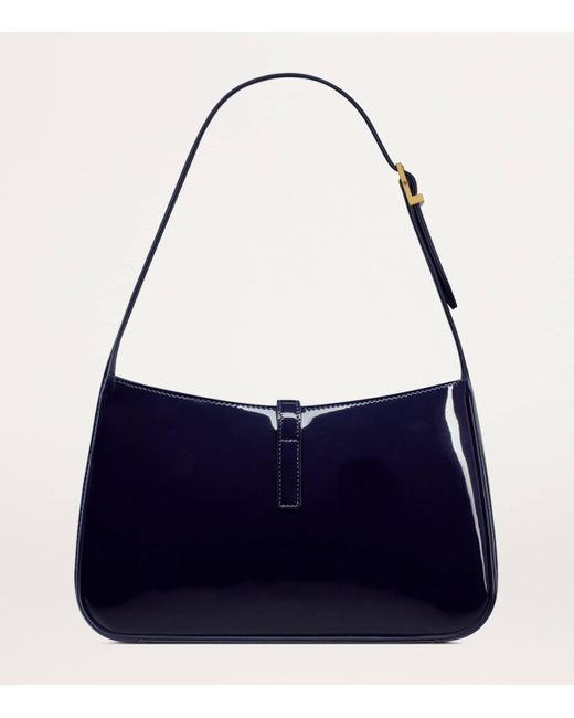 Saint Laurent Blue Patent Leather Le 5 À 7 Shoulder Bag