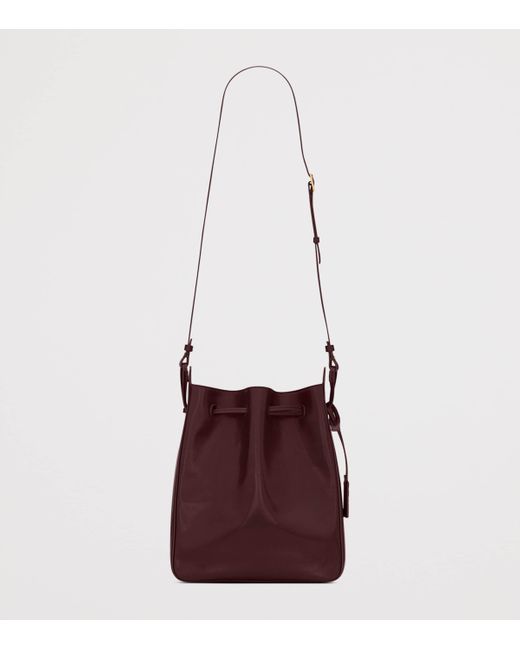 Saint Laurent Red Leather Bucket Bag
