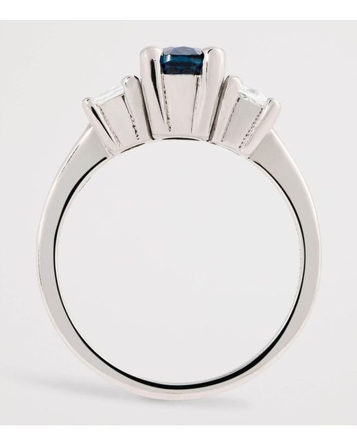Suzanne Kalan White Diamond And Sapphire One Of A Kind Ring